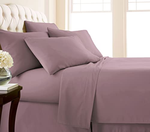 Book Cover Vilano Springs, 6-Piece, 21-Inch Extra Deep Pocket Sheet Set, Premium Quality, Easy Care, Shrinkage Free Sheet Set with 1 Flat Sheet, 1 Fitted Sheet, 4 Pillowcases, Lavender, Queen