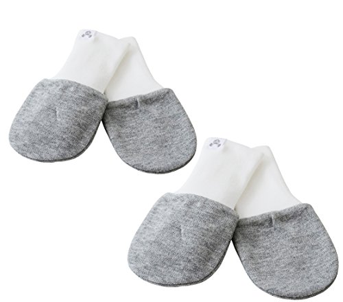 Crummy Bunny Grey Baby Mittens - Oversized, fits Ages 3 to 6 Months, No Scratch Mittens, Set of 2