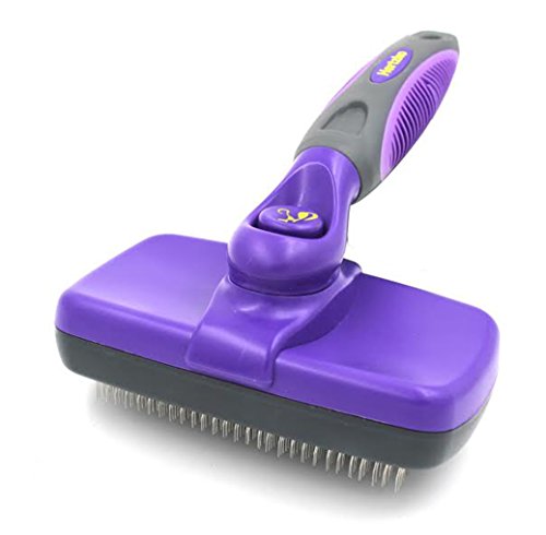 Hertzko Self Cleaning Slicker Brush â€“ Gently Removes Loose Undercoat, Mats and Tangled Hair â€“ Your Dog or Cat Will Love Being Brushed with The Grooming Brush