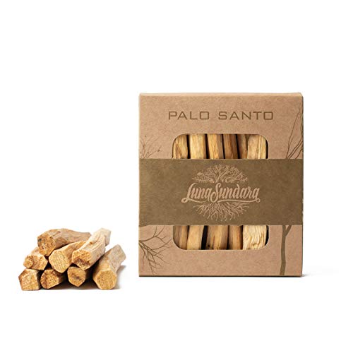 Luna Sundara Organic Wild Harvested Palo Santo Smudging Sticks from Ecuador Select High Resin Natural Incense Sticks No Plastic Biodegradable Packaging 8 Aromatic Sticks for Peace and Tranquility