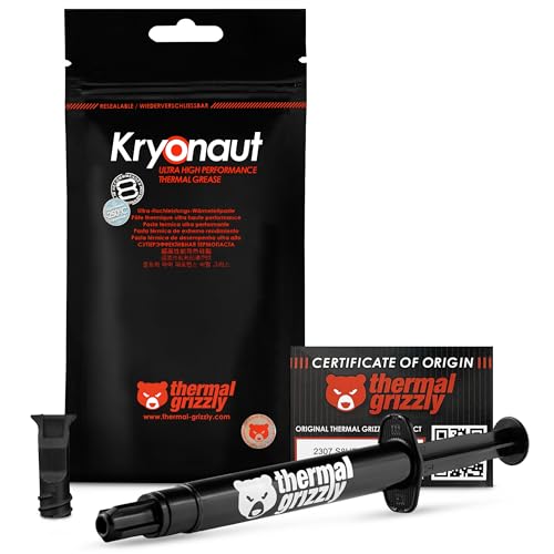Thermal Grizzly Kryonaut - 5.55 Gram/1.5 ml - Extremly High Performance Thermal Paste - for Demanding Applications and Overclocking CPU/GPU/PS4/PS5/Xbox