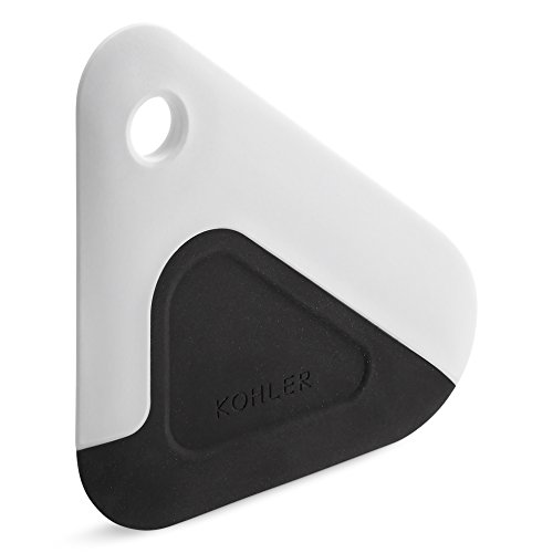 Book Cover KOHLER Kitchen Pot and Pan Dish Scraper, Silicone and Nylon, Heat Resistant, White and Charcoal