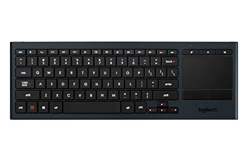Book Cover Logitech K830 Illuminated Living-Room Keyboard with Built-in Touchpad - Easy-access Media Keys and Shortcut Keys for Windows or Android