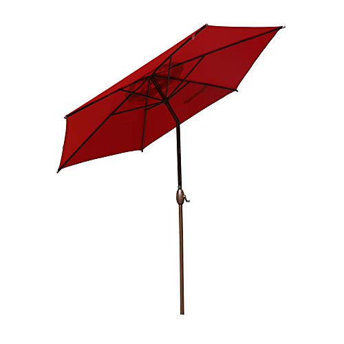 Abba Patio 9ft Patio Umbrella Outdoor Umbrella Patio Market Table Umbrella with Push Button Tilt and Crank for Garden, Lawn, Deck, Backyard & Pool, Red