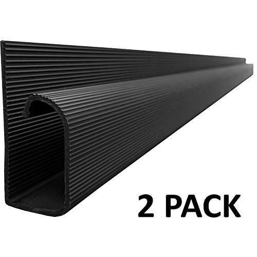 Electriduct Large J Channel Cable Raceway Self Adhesive Desk Cord Organizer and Wire Manager - Black - 48" (4 Feet) - 2 Pack