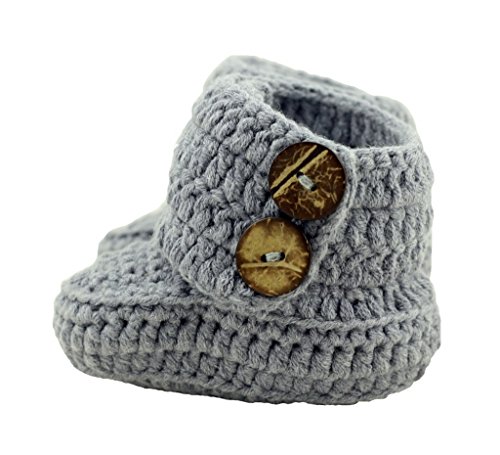 Book Cover BestKnit Crochet Baby Booties Newborn Socks Handmade Shoes Deep Grey
