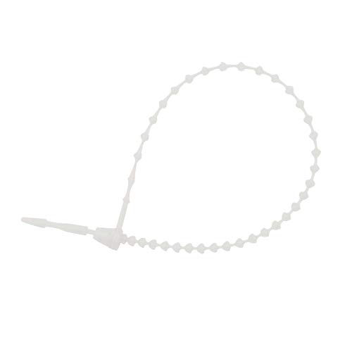 Amram 5-in Beaded Loop Tie Fasteners, Adjusts Down, Natural, 5,000 Pieces; Used to Attach Tags to Products and Merchandise