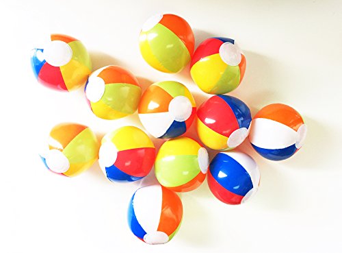 GiftExpress GIFTEXPRESSTM 24 Pcs 6" Mini Inflatable Rainbow Multicolor Beach Ball