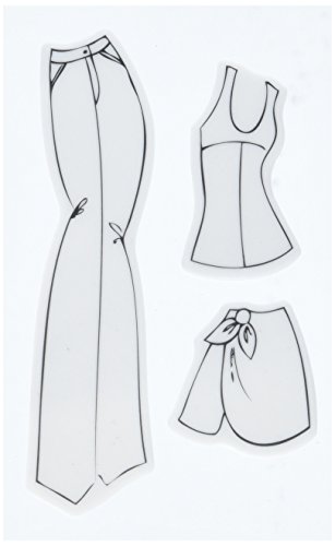Prima Marketing Julie Nutting Mixed Media Cling Rubber Stamps, Pants Accessories