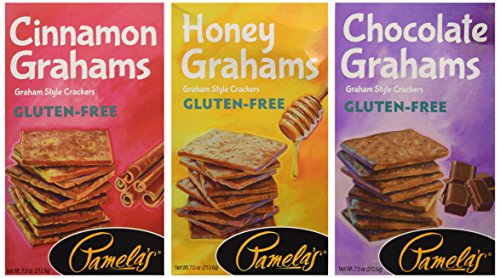 Book Cover Pamelas Gluten-Free Graham Crackers Variety Pack (Chocolate, Cinnamon, Honey)