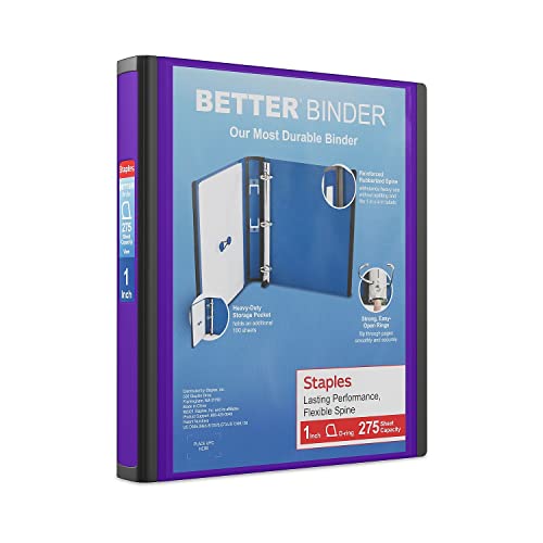 STAPLES 190665 Binders, Purple