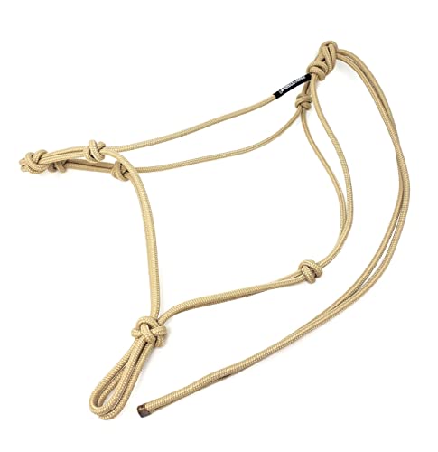 Horse Rope Training Halter - 4 Knot from 1/4" Stiff Polyester Halter Cord - Size Rope Most Trainers Use! (Beige, Standard)