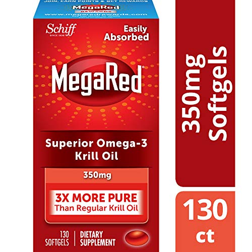 Book Cover MegaRed 350mg Omega-3 Krill Oil - No fishy aftertaste as with Fish Oil 130 ea