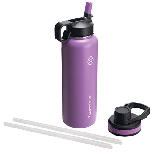 Thermoflask 50063 Double Stainless Steel Insulated Water Bottle, 40 oz, Plum