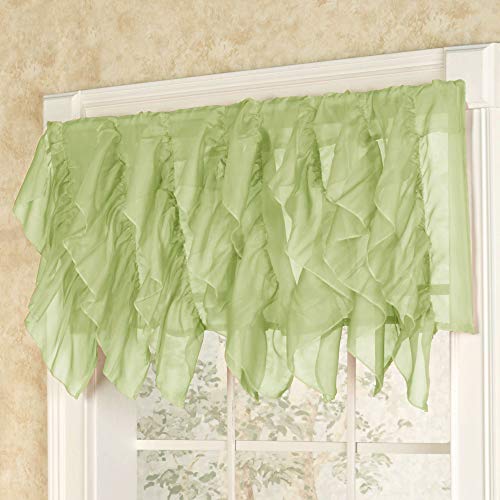 LORRAINE HOME FASHIONS Cascade Ivory Shabby Chic Sheer Ruffled Valance