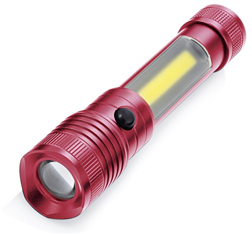 LED Flashlight 3-in1 - Batteries Included, Ultra Bright CREE Car Flashlight with Magnetic Base + Emergency Red Flashing Mode