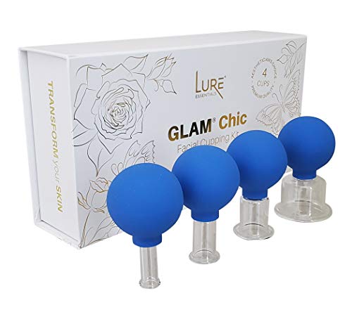Glass Facial Cupping Set (4 Cups) Cupping Therapy for Face Eyes Lips