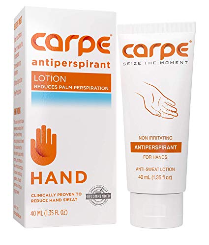 Carpe Antiperspirant Hand Lotion, A dermatologist-recommended, non-irritating, smooth lotion that helps stops hand sweat, Great for hyperhidrosis