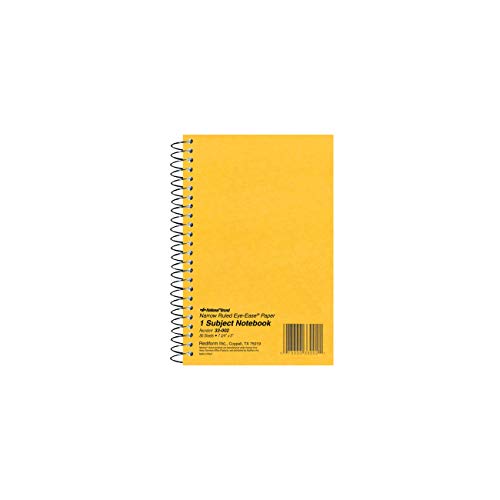 NATIONAL Brown Board Cover Notebook, Narrow, 1 Subject, Green Paper, 7.75" x 5", 80 Sheets (33002)