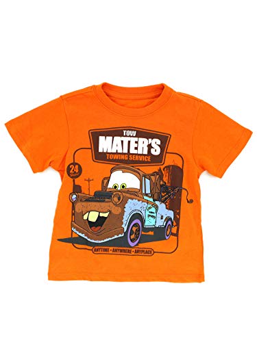 Book Cover Disney Cars Toddler Short Sleeve Tee (3T, Orange Tow Mater Towing)