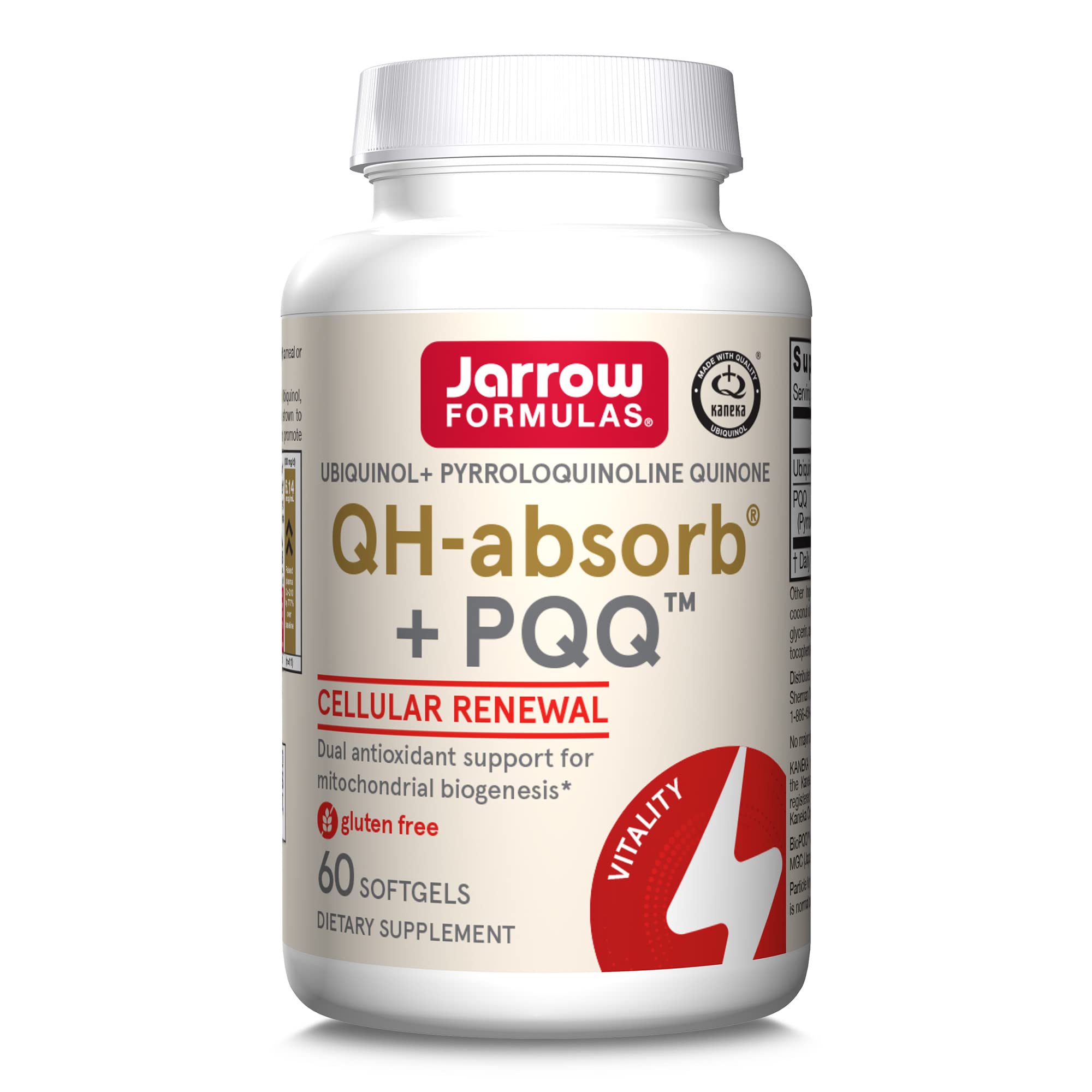 Book Cover Jarrow Formulas QH-Absorb + PQQ - 100 mg Ubiquinol - Up to 60 Servings (Softgels) - Cellular Renewal & Antioxidant Support for Mitochondrial Biogenesis - Dietary Supplement - Gluten Free