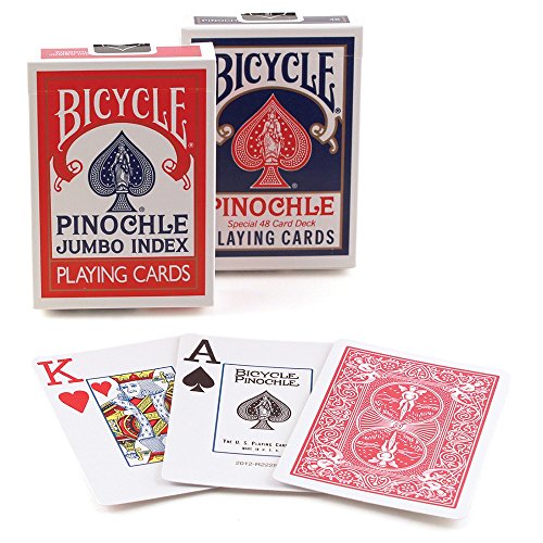 Bicycle Pinochle Jumbo Index Playing Cards: 12 Decks of Bicycle Pinochle Playing Cards with Large Numbers