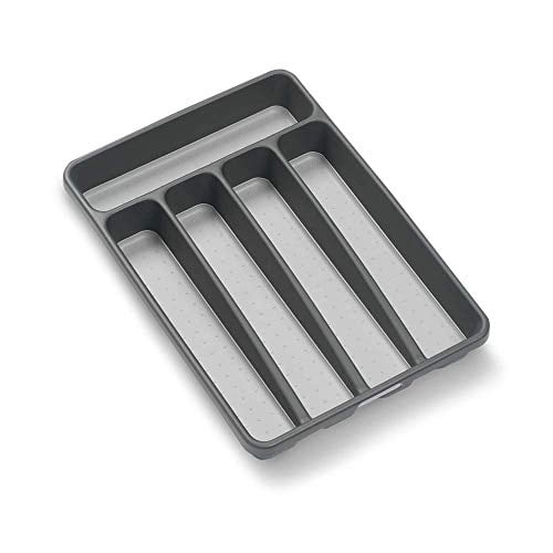 Book Cover madesmart Classic Mini Silverware Tray - Granite | CLASSIC COLLECTION | 5-Compartments | Kitchen Organizer |Soft-grip Lining and Non-slip Rubber Feet | BPA-Free