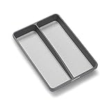 Madesmart Mini 2-Compartment Plastic Utensil Tray for Drawers, Multipurpose Storage Tray Drawer Organizer, Granite