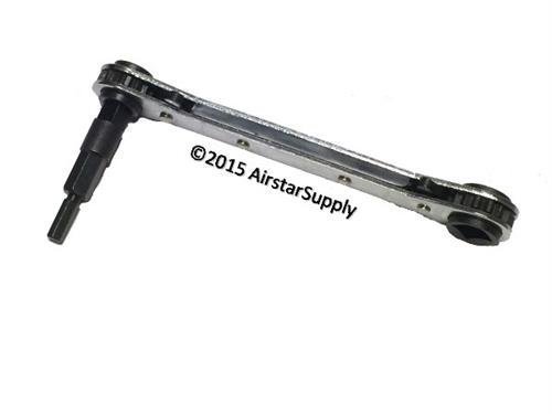 Air Conditioning Ratcheting Service Wrench and Hex Bit Adapter - Packard PRW516 / PHB316