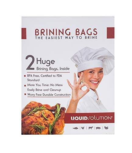 New and Improved Liquid Solution Poultry Brining Bags - No BPA - Heavier Duty Materials - Thicker Seams - Gusseted Bottom - Double Track Zippers - Extra Large - Set of 2, 21.5 x 25.5 in Each