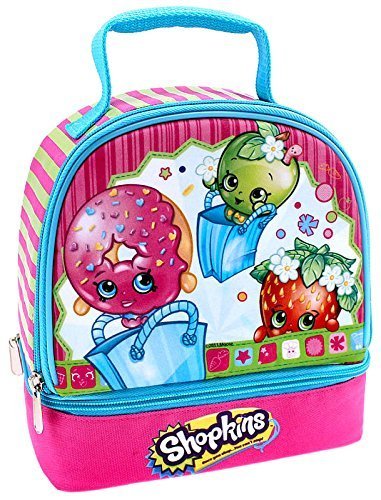 Book Cover Shopkins Dual Compartment Insulated Lunch Bag