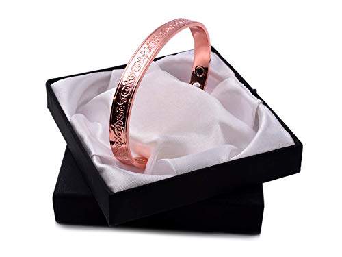 Copper Bracelet for Arthritis; Magnetic Therapy (6 Embedded into Internal face); Beautiful Classic Design; Commonly Worn for Pain Relief and Magnetic Healing; Accessory; SCB667