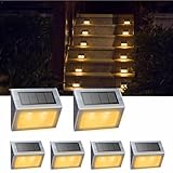 XLUX Solar Lights for Steps Decks Pathway Yard Stairs Fences, LED lamp, Outdoor Waterproof, Warm Light, 6 Pack