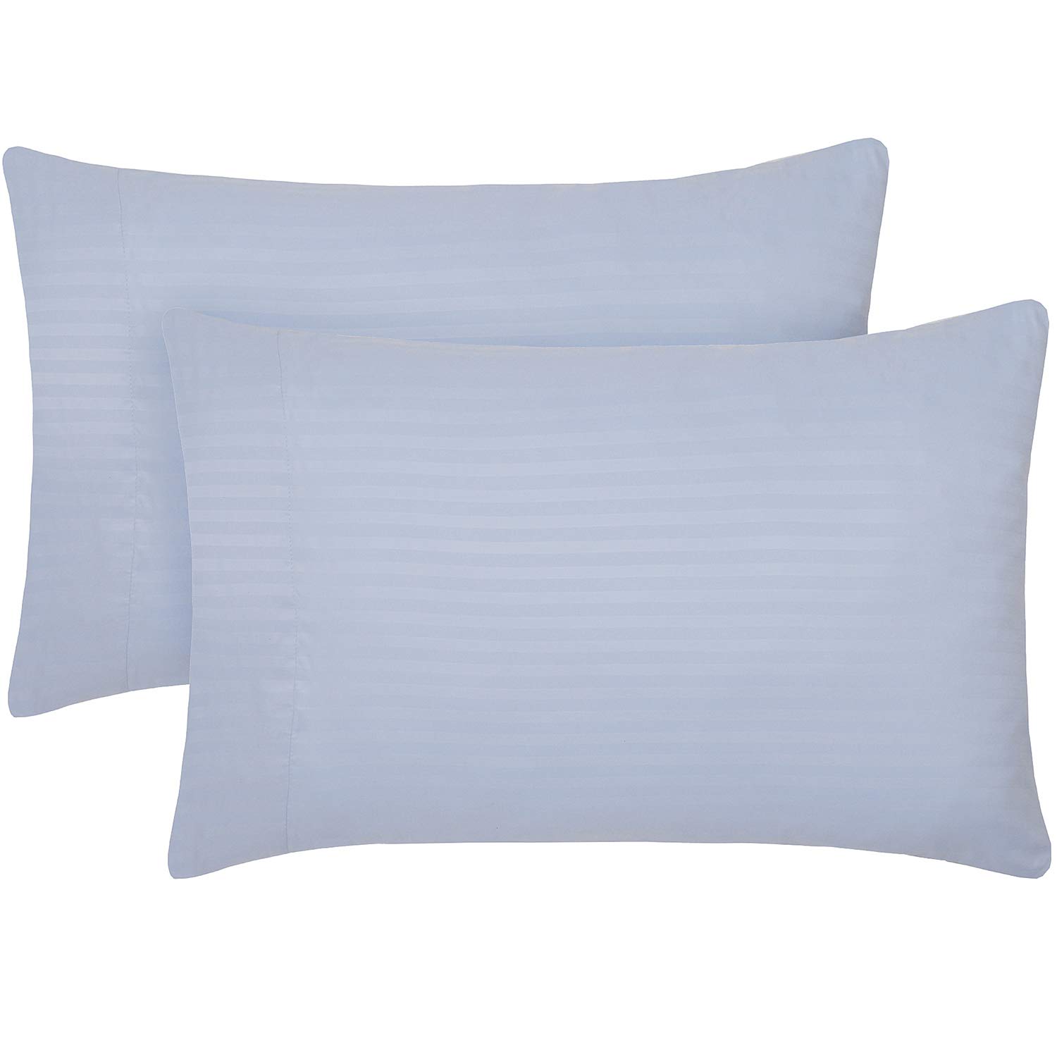 Mellanni King Pillow Cases 2 Pack - Iconic Collection Pillowcases - Hotel Luxury, Extra Soft, Cooling Pillow Covers - Wrinkle, Fade, Stain Resistant (2 PC King 20" x 40", Striped Light Blue) 2 PC King Striped Light Blue