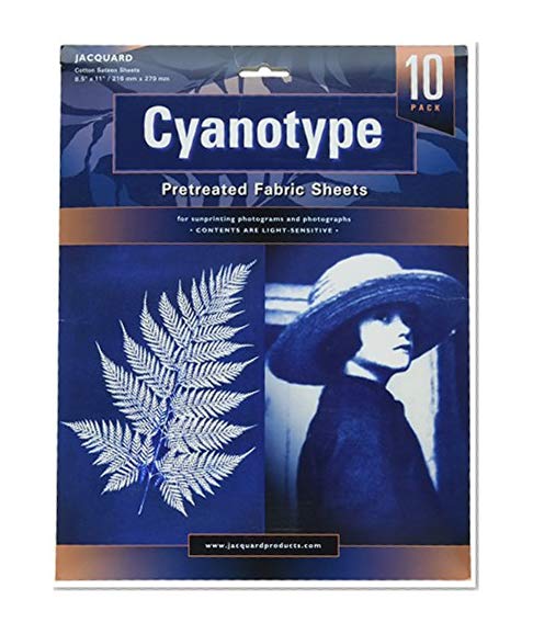 Jacquard Cyanotype Pretreat 8.5" x 11" Fabric Sheet (10 Pack), Blue