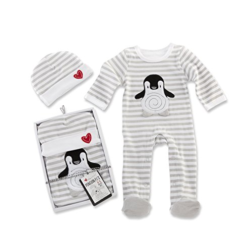 Book Cover Baby Aspen Penguin PJ Gift Set, Black/White/Multi, 0-6 Months