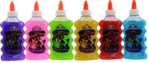 Book Cover Elmer's Washable Glitter Glue, 6 oz Bottles, 6-Pack, Green/Pink/Purple/Red/Yellow/Blue by Elmer's