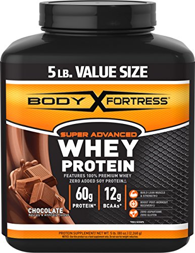 Book Cover Body Fortress Super Advanced Whey Protein Powder, Gluten Free, Chocolate, 5 lbs