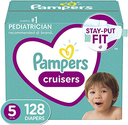 Book Cover Diapers Size 5, 128 Count - Pampers Cruisers Disposable Baby Diapers, ONE MONTH SUPPLY (Packaging May Vary)