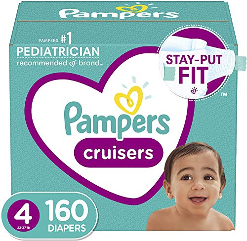 Book Cover Diapers Size 4, 160 Count - Pampers Cruisers Disposable Baby Diapers, ONE MONTH SUPPLY (Packaging May Vary)