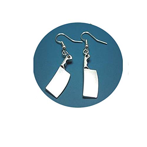 Butcher Knife Earrings - Zombie Weapon Creepy Cute Earrings Scary Horror Jewelry Quirky Funky Earrings Geek Fun Funny Earrings Rockabilly