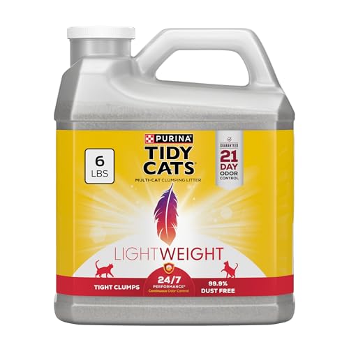 Purina Tidy Cats Light Weight, Dust Free, Clumping Cat Litter;  LightWeight 24/7 Performance Multi Cat Litter - 6 lb. Jug