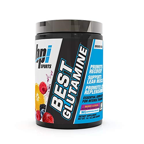 BPI Sports Best Glutamine - Essential Amino Acid for Intense Training with L-Glutamine - Post-Workout Recovery and Muscle Support - Berry Citrus, 14.1 oz