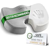 ComfiLife Premium Comfort Seat Cushion - Non-Slip Orthopedic 100% Memory Foam Coccyx Cushion for Tailbone Pain - Cushion for Office Chair Car Seat - Back Pain & Sciatica Relief (Gray)