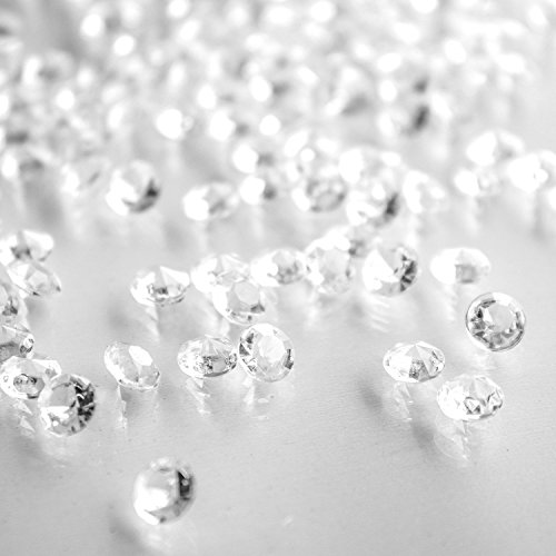 Diamond Table Confetti Party Toy Decorations for Weddings, Bridal Shower, Birthdays, Graduations, Home, and More. 800 Count, 4 Carat/8mm Jewels