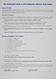 The Wadsworth Essential Reference Card to the Publication Manual of the American Psychological Association 3rd edition by Perrin, Robert (2009) Pamphlet