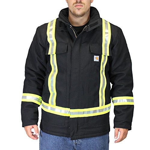Carhartt Men's 101695 Flame-Resistant Striped Duck Traditional Coat - Quilt Lin