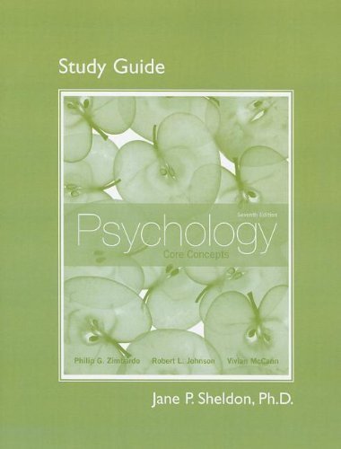 Study Guide for Psychology: Core Concepts 7th edition by Zimbardo, Philip G., Johnson, Robert L., Hamilton, Vivian Mc (2012) Paperback