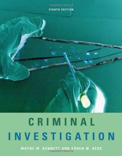 Book Cover Criminal Investigation 8th edition by Bennett, Wayne W., Hess, KÃ¤ren M. (2006) Hardcover