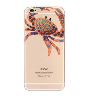 iPhone 5C Case, DECO FAIRY® Protective Case Bumper[Scratch-Resistant] [Perfect Fit] Translucent Silicone Clear Case Gel Cover for Apple iPhone (Orange crab iPhone 5C)